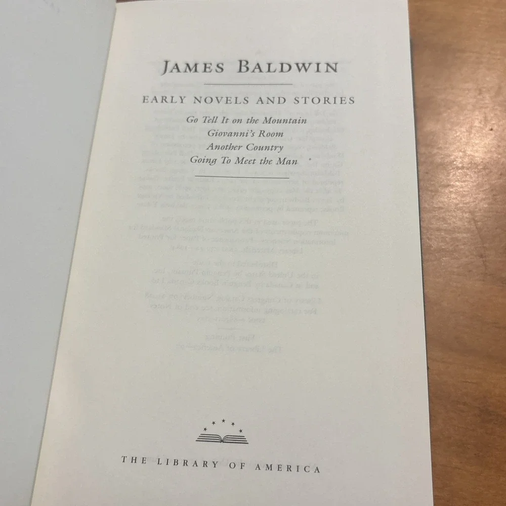 LIBRARY OF AMERICA JAMES BALDWIN EARLY NOVELS & STORIES FIRST EDITION